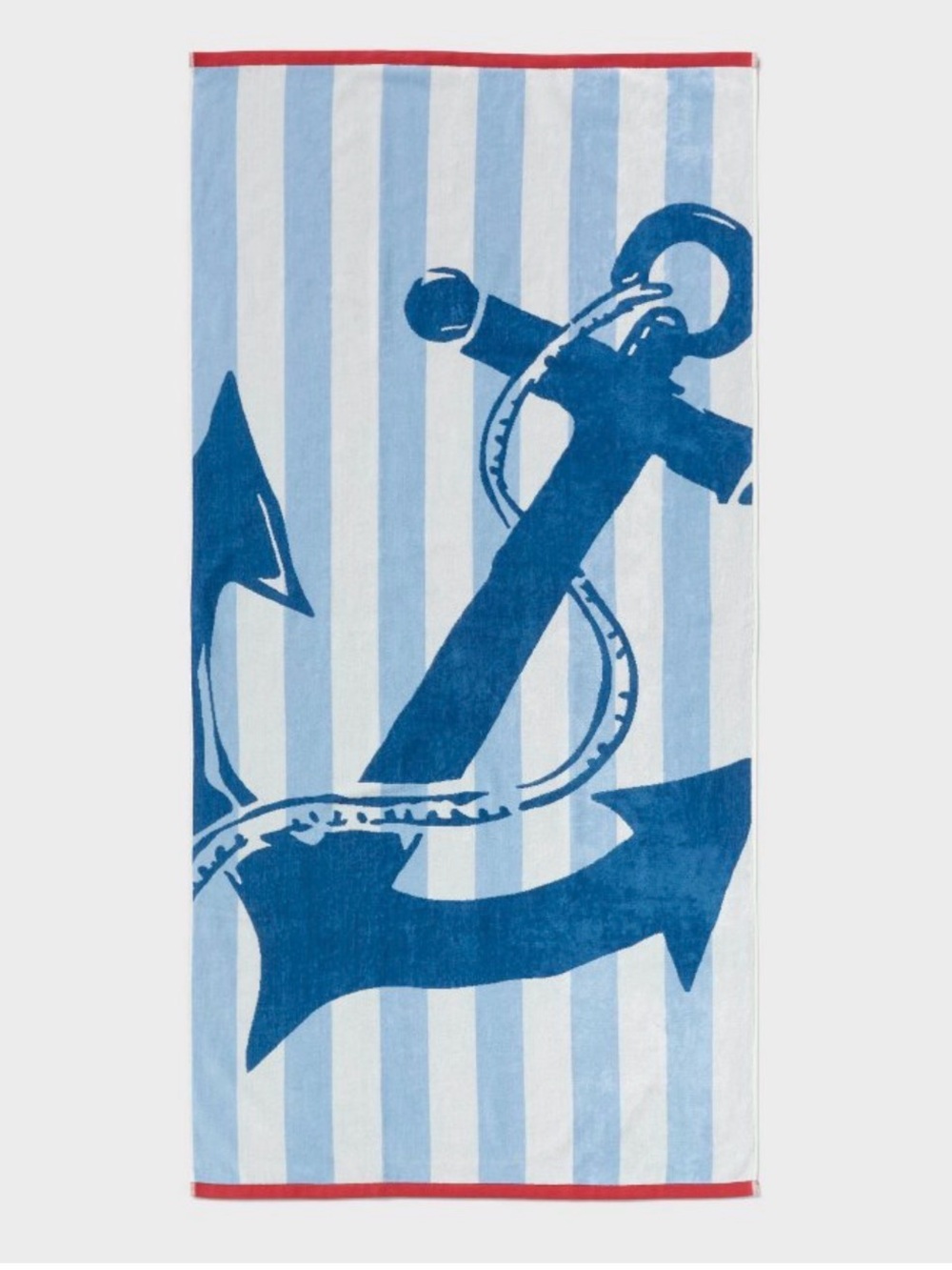 36"x72" Anchor Nautical Striped Oversized Beach Towel Blue - Room Essentials NWT